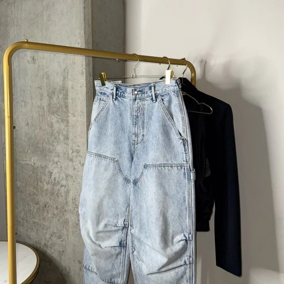 Alexander Wang Double Front Carpenter Jeans in Pebble Bleach